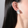 Women's Geometric Zircon Pearl Earrings Electroplated Copper Elegant Fashion Jewelry