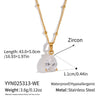 Women's Geometric Zircon Pendant Jewelry Set With Goldplated Stainless Steel Necklace And Matching Earrings