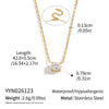 Women's Geometric Zircon Pendant Jewelry Set With Goldplated Stainless Steel Necklace And Matching Earrings