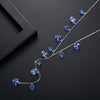 Women's Geometric Zircon Pendant Necklace With Copper Setting And Box Chain Elegant Sweater Accessory