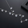 Women's Geometric Zircon Pendant Necklace With Copper Setting And Box Chain Elegant Sweater Accessory
