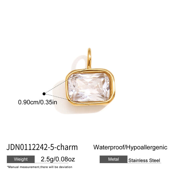 Women's Geometric Zircon Pendant Stainless Steel Choker Necklace With Plated Finish