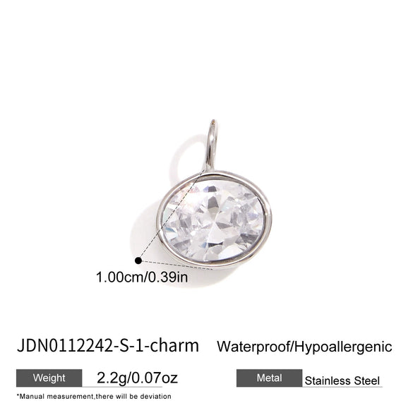 Women's Geometric Zircon Pendant Stainless Steel Choker Necklace With Plated Finish