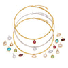 Women's Geometric Zircon Pendant Stainless Steel Choker Necklace With Plated Finish