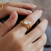 Women's Geometric Zircon Ring In Stainless Steel With Pvd Gold Plating Hypoallergenic Nonfading Fashion Jewelry