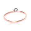 Women's Geometric Zircon Ring In Stainless Steel Three Tone Minimalist Fashion Band