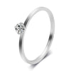 Women's Geometric Zircon Ring In Stainless Steel Three Tone Minimalist Fashion Band