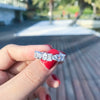 Women's Geometric Zircon Ring 925 Sterling Silver Electroplated Light Luxury Style