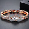 Women's Geometric Zircon Row Set Bracelet In Goldplated Copper Electroplated Fashion Jewelry