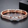Women's Geometric Zircon Row Set Bracelet In Goldplated Copper Electroplated Fashion Jewelry