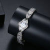 Women's Geometric Zircon Row Set Bracelet In Goldplated Copper Electroplated Fashion Jewelry