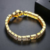 Women's Geometric Zircon Row Set Bracelet In Goldplated Copper Electroplated Fashion Jewelry