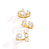 Women's Geometric Zircon Stainless Steel Ring With Multilayer Design And Pvd Vacuum Gold Plating Wholesale Jewelry