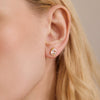Women's Geometric Zircon Stud Earrings In Titanium Steel And Stainless Steel With Pvd Vacuum Gold Plating Elegant Wholesale Jewelry