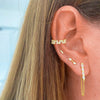 Women's Geometric Zircon Tassel Chain Long Earrings With Silver Needle And Copper Electroplated Elegant Minimalist Drop Earrings