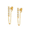 Women's Geometric Zircon Tassel Chain Long Earrings With Silver Needle And Copper Electroplated Elegant Minimalist Drop Earrings