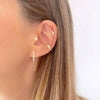 Women's Geometric Zircon Tassel Chain Long Earrings With Silver Needle And Copper Electroplated Elegant Minimalist Drop Earrings