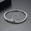 Women's Geometric Zircon Tennis Bracelet With Copper Chain And Electroplated Fashion Jewelry Finish