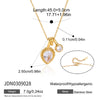 Women's Geometric Zirconia Pendant Necklace Stainless Steel Clavicle Chain With Pvd Vacuum Gold Plating And Lobster Clasp