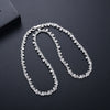 Women's Geometric Zirconia Pendant Necklace With Handmade Chain And Mixed Gemstone Setting