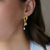 Women's Geometric Zirconia Stud Earrings In Stainless Steel With Vacuum Pvd Gold Plating