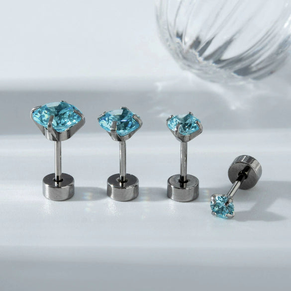 Women's Geometric Zirconia Titanium Steel Earring