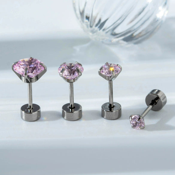 Women's Geometric Zirconia Titanium Steel Earring