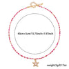 Women's Glass And Alloy Handmade Ocean Elements Geometric Starfish Pendant Adjustable Necklace