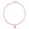 Women's Glass And Alloy Handmade Ocean Elements Geometric Starfish Pendant Adjustable Necklace