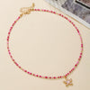 Women's Glass And Alloy Handmade Ocean Elements Geometric Starfish Pendant Adjustable Necklace