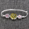 Women's Glass Glazed Dried Flower Woven Bracelet