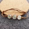 Women's Glass Glazed Dried Flower Woven Bracelet