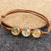 Women's Glass Glazed Dried Flower Woven Bracelet