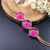 Women's Glass Glazed Dried Flower Woven Bracelet