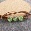 Women's Glass Glazed Dried Flower Woven Bracelet