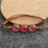 Women's Glass Glazed Dried Flower Woven Bracelet