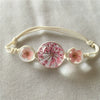 Women's Glass Glazed Dried Flower Woven Bracelet