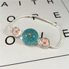 Women's Glass Glazed Dried Flower Woven Bracelet