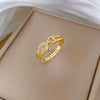 Women's Gold Electroplated Brass Crown Pattern Microinlaid Ring