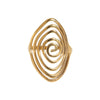 Women's Gold Electroplated Stainless Steel Open Ring With Wide Geometric Spiral Line Design And Simple Modern Style