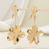 Women's Gold Electroplated Threedimensional Flower Earrings With Stainless Steel Ear Needles Long Chic Fashion Jewelry