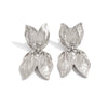 Women’s Gold Plated Alloy Earrings With Asymmetrical Leaf And Bow Design Hammered Texture Three Dimensional Statement Jewelry