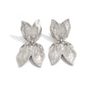 Women’s Gold Plated Alloy Earrings With Asymmetrical Leaf And Bow Design Hammered Texture Three Dimensional Statement Jewelry