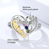 Women's Gold Plated Alloy Heart Shaped Zircon Letter Ring Geometric Fashion Jewelry