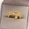 Women's Gold Plated Copper Cute Fairy Flash Diamond Butterfly Flower Rings With Electroplating