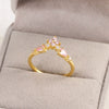 Women's Gold Plated Copper Cute Fairy Flash Diamond Butterfly Flower Rings With Electroplating