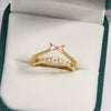 Women's Gold Plated Copper Cute Fairy Flash Diamond Butterfly Flower Rings With Electroplating