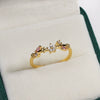 Women's Gold Plated Copper Cute Fairy Flash Diamond Butterfly Flower Rings With Electroplating