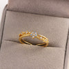 Women's Gold Plated Copper Cute Fairy Flash Diamond Butterfly Flower Rings With Electroplating