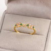Women's Gold Plated Copper Cute Fairy Flash Diamond Butterfly Flower Rings With Electroplating